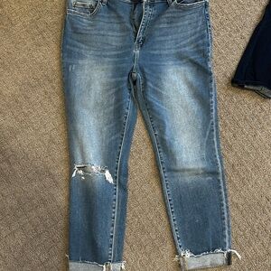 NWOT Flying Monkey Distressed Ankle Jeans in Blue
